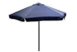 Sonnenschirm mit Kurbel 300 cm in blau Aluminium Schirm