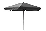 Sonnenschirm mit Kurbel und Krempe 3 Meter grau rund Schirm