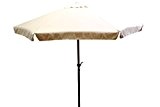 Sonnenschirm mit Kurbel und Krempe 4 Meter beige rund Schirm
