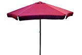 Sonnenschirm mit Kurbel und Krempe 4 Meter rot rund Schirm