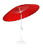 Sonnenschirm Parasol | Rot | Ø 260 cm | Rund | SORARA | SHANGHAI | Polyester 180 g/m² (UV 50+)| ...