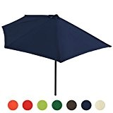 Sonnenschirm Strandschirm Gartenschirm Halbrund mit Kurbel Schirm Balkonschirm Sonnenschutz in sieben verschiedenen Farben