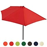 Sonnenschirm Strandschirm Gartenschirm Halbrund mit Kurbel Schirm Balkonschirm Sonnenschutz in sieben verschiedenen Farben