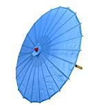 sourcingmap® Japanisch Asiatisch Traditionell Bamboo Tanzende Regenschirm Sonnenschirm Hellblau