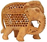 SouvNear Elefanten Tiere Deko Figuren / Skulpturen / Statuen - handgefertigte dekorative Massiv aus Holz Elefanten Indien, dekorative Tierfiguren und ...