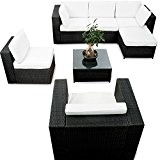 SSITG Polyrattan Gartenmöbel Lounge Möbel Sitzgruppe Lounge Hocker Tisch Sessel Sofa