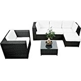 SSITG Polyrattan Gartenmöbel Lounge Möbel Sitzgruppe Lounge Hocker Tisch Sessel Sofa