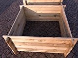 stabiler Holzkomposter Komposter Kompostbehälter Hochbeet 120 x 120 x 53 cm