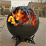 Stahl Fire Globe/Fire Pit Schale/Fire Ball-Eigenschaften Hirsch und Woodland Design Silhouette