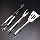 Stainless Steel Professional 3-Piece Cutlery Set BBQ Barbecue Utensil Cutlery accessories for Barbecues