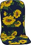 Stapelstuhlpolster für Monoblock hoch mit Sonnenblumenmuster auf dunkelblauen Hintergrund