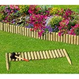 Steckzaun 100 cm Zaunhöhe 20 cm aus Holz für Beeteinfassung Rasenkante von Gartenpirat®