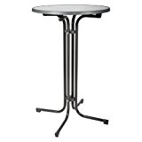 STEHTISCH BELLINI Ø 80 - klappbarer Bistro-Tisch 110 hoch - grau - verstellbarer Fuß zum Ausgleich von Unebenheiten