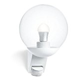 Steinel Sensor-Leuchte L 585 weiß inkl. energiesparendem LED-Leuchtmittel, Außenwandleuchte mit 180° Bewegungsmelder und max. 12 m Reichweite, klassisches Design, mit ...