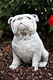 Steinfigur Bulldogge, massiver Steinguss, frost- und wetterfest bis -30°C
