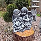 Steinfigur Engel Mädchen Junge Engelsbüste Putte Statue Engelsmotiv Skulptur Deko Frostfrei massiver Steinguss