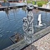 Steinfigur Erdmännchen Familie Deko Garten Tier Tierfigur Gartenfiguren Neu Höhe 50 cm