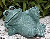 Steinfigur Frosch sitzend - Grün, Garten, Deko, Stein, Figur, Frostsicher