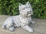 Steinfigur Gartenfigur Hund Figur Skulptur West Highland Terrier Westi 44cm 15kg