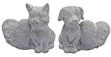 Steinfigur Grabdeko Hund oder Katze mit Herz 'Mein Liebling' Grabschmuck Gedenkstein, Motiv:Hund