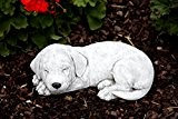 Steinfigur Hunde Welpe Labrador, Frost- und wetterfest bis -30°C, massiver Steinguss