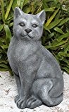 Steinfigur Katze groß - Schiefergrau, Garten, Deko, Stein, Figur, Frostsicher