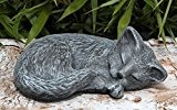 Steinfigur Katze schlafend in Schiefergrau, Figur, Deko, Grabschmuck, Gedenkstein