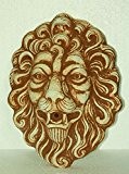 Steinfigur Löwenkopf, Patiniert, Wasserspeier für die Wand, aus Steinguss
