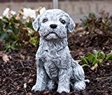Steinfigur Malteser Hund, Frost- und wetterfest bis -30°C, massiver Steinguss