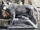 Steinfigur Nr.437 Der Wolf massiv schwer XXL ca. 60 cm ca.30 kg Frostfest