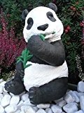 Steinfigur Panda, Gartenfigur Steinguss Tierfigur Schwarz Weiß