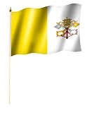 Stockflagge/Stockfahne VATIKAN / VATIKANSTADT Flagge/Fahne ca. 30 x 45 cm mit ca. 60cm Stab/Stock