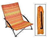 Strandstuhl LIDO klappbar, Stahlgestell, Bezug orange/gelb gestreift