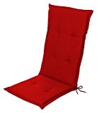 Stuhlauflage Hochlehner Auflage Sitzauflage Gartenstuhlauflage "Capri" rot