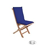 Stuhlauflage Hochlehner MANADO, Stuhlkissen blau, Sitzkissen, Auflage für Gartenmöbel, Gartenstuhl Premiumqualität