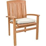 Stuhlauflage MEDAN Eco, Sitzkissen beige creme weiss, Stuhlkissen, Auflage für Gartenmöbel, Gartenstuhl
