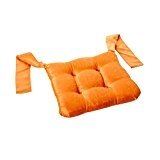 Stuhlkissen Sitzkissen Kissen Befestigungsbänder Schleifenbänder 40x42x4 cm orange terra