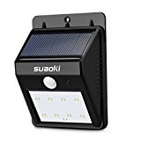 SUAOKI Solarleuchte 8 LED Solarlampe , Bewegungs Licht Sensor mit 2 Intelligenten Modi ，Auto On und Off für Patio, Plattform, ...