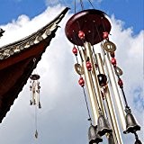 Sunfire Windspiel, im fernöstlichen Stil, für gutes Fengshui, dekoratives Bronze-Design mit 5 Glocken, für Innen- und Außenbereiche geeignet, 48,3 cm