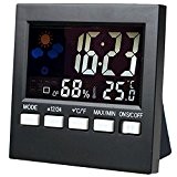 SunJas Sound-Controller Wetterstation Thermometer Hygrometer Alarm Clock Wecker Uhr