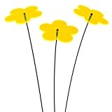 SUNPLAY "Sonnenfänger Blumen" in GELB, 3 Stück je 10 cm Durchmesser im Set + 35 cm Schwingstäbe