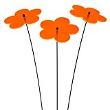 SUNPLAY "Sonnenfänger Blumen" in ORANGE, 3 Stück je 10 cm Durchmesser im Set + 35 cm Schwingstäbe