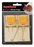 SupaHome Reusable Wooden Mousetraps Mouse Trap Bait 2 Pack Fast Killer
