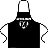 SUPERMOM - Muttertag Geburtstagsgeschenk Mama Top Qualität Kochschürze, Grillschürze, Latzschürze One Size Schwarz