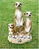 Süße Erdmännchen Familie *Gartendeko* naturgetreue Deko Figur Skulptur, ca. 22 x 16 cm