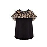 T-Shirt für Frauen,Xinan Neue Frauen-Leopard Druck Chiffon kurze lässig T-Shirt Pullover Bluse (XXXL)