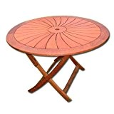 table Round Gartenmöbel aus Holz Falten 120 cm