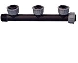 TAVLIT PP Swivel Multi-T-Verteiler 2/3/4-fach 1" 10 bar Verbinder Verschraubung (3-fach Multi-T-Verteiler)