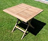 TEAK Klapptisch Holztisch Gartentisch Garten Tisch 80x80 cm AVES Holz von AS-S