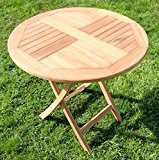 TEAK Klapptisch Holztisch Gartentisch Garten Tisch rund 80cm COAMO Holz von AS-S